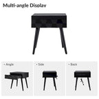 Julian Mid-century Modern End Table with Charging Station Set of 2 by HULALA HOME