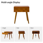 Julian Mid-century Modern End Table with Charging Station Set of 2 by HULALA HOME