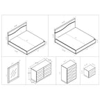 Somette 4-piece Devlin Grey Glossy King-size Bedroom Set