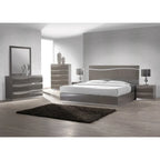 Somette 4-piece Devlin Grey Glossy Queen-size Bedroom Set