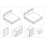 Somette 4-piece Devlin Grey Glossy Queen-size Bedroom Set